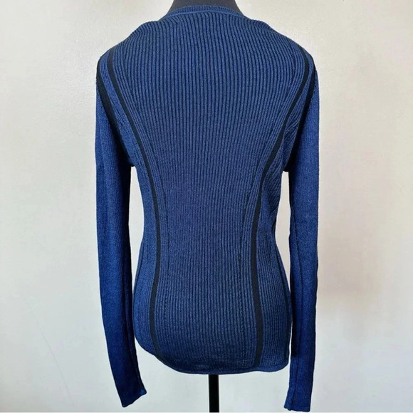Diane Von Furstenberg Navy and Black Crew Neck Sweater - Picture 4 of 16